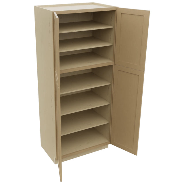 Fabuwood Galaxy Natural Oak TP362484 Tall Pantry Cabinet, Open View