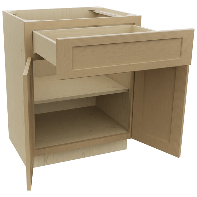 Fabuwood Galaxy Natural Oak VB27-34 Vanity Base Standard Cabinet, Open View