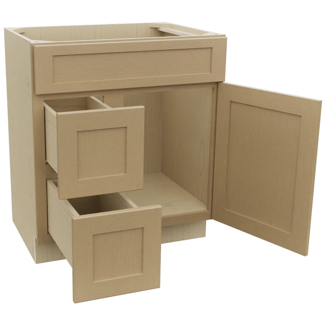 Fabuwood Galaxy Natural Oak VSD30DL Vanity Combo Cabinet, Open View