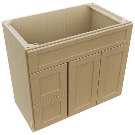 Fabuwood Galaxy Natural Oak VSD36DL Vanity Combo Cabinet, Top View