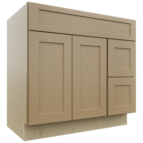 Fabuwood Galaxy Natural Oak VSD36DR Vanity Combo Cabinet, Front View