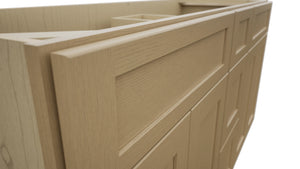 Fabuwood Galaxy Natural Oak VSD60DOUBLE Vanity Combo Cabinet, Detail View