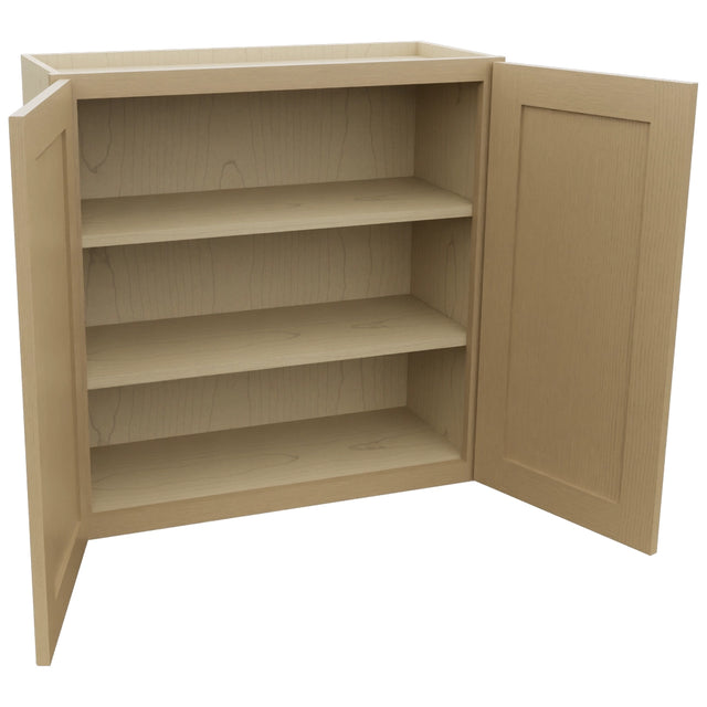 Fabuwood Galaxy Natural Oak W3030 Wall Standard Cabinet, Open View
