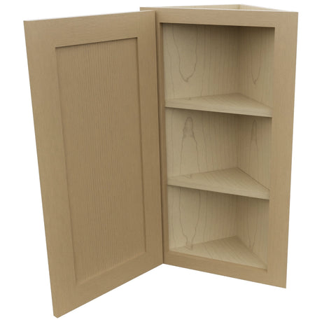 Fabuwood Galaxy Natural Oak WAE1230 Wall Angle End Cabinet, Open View