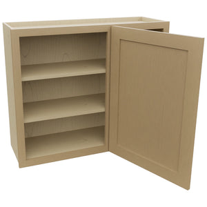 Fabuwood Galaxy Natural Oak WBC3630 Wall Corner Blind Cabinet, Open View