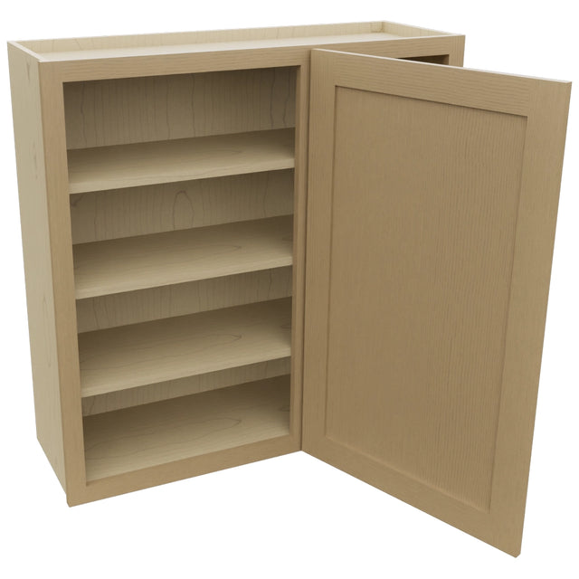 Fabuwood Galaxy Natural Oak WBC3636 Wall Corner Blind Cabinet, Open View