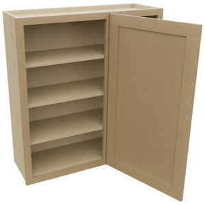 Fabuwood Galaxy Natural Oak WBC3639 Wall Corner Blind Cabinet, Open View