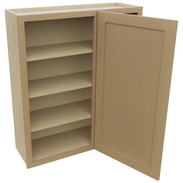 Fabuwood Galaxy Natural Oak WBC3642 Wall Corner Blind Cabinet, Open View