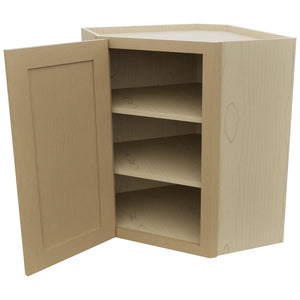 Fabuwood Galaxy Natural Oak WDC2430 Wall Corner Diagonal Cabinet, Open View