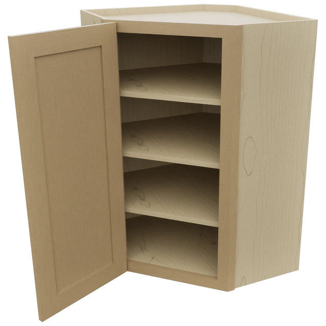 Fabuwood Galaxy Natural Oak WDC2436 Wall Corner Diagonal Cabinet, Open View