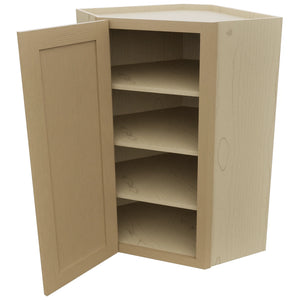 Fabuwood Galaxy Natural Oak WDC2439 Wall Corner Diagonal Cabinet, Open View