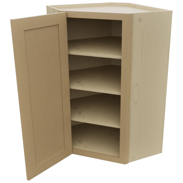 Fabuwood Galaxy Natural Oak WDC2439 Wall Corner Diagonal Cabinet, Open View