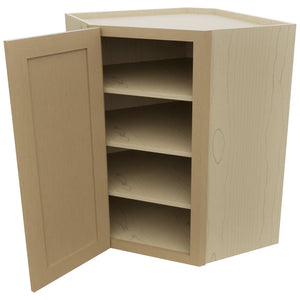 Fabuwood Galaxy Natural Oak WDC2736 Wall Corner Diagonal Cabinet, Open View