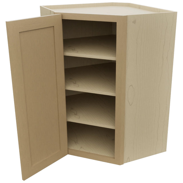 Fabuwood Galaxy Natural Oak WDC2739 Wall Corner Diagonal Cabinet, Open View