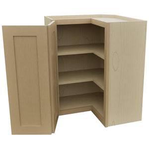 Fabuwood Galaxy Natural Oak WPC2430 Wall Corner Pie Cabinet, Open View