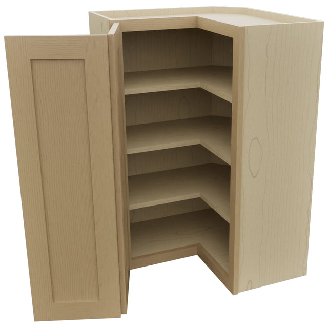 Fabuwood Galaxy Natural Oak WPC2436 Wall Corner Pie Cabinet, Open View