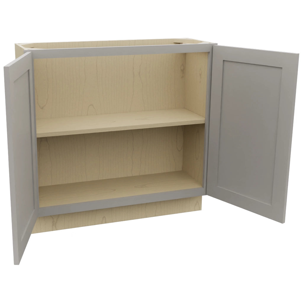 Fabuwood Galaxy Nickel B36FD-12D Base Full Door Cabinet, Open View