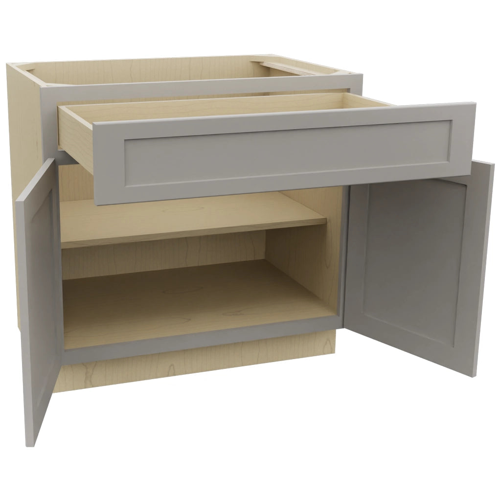 Fabuwood Galaxy Nickel B36SDF Base Standard Cabinet, Open View