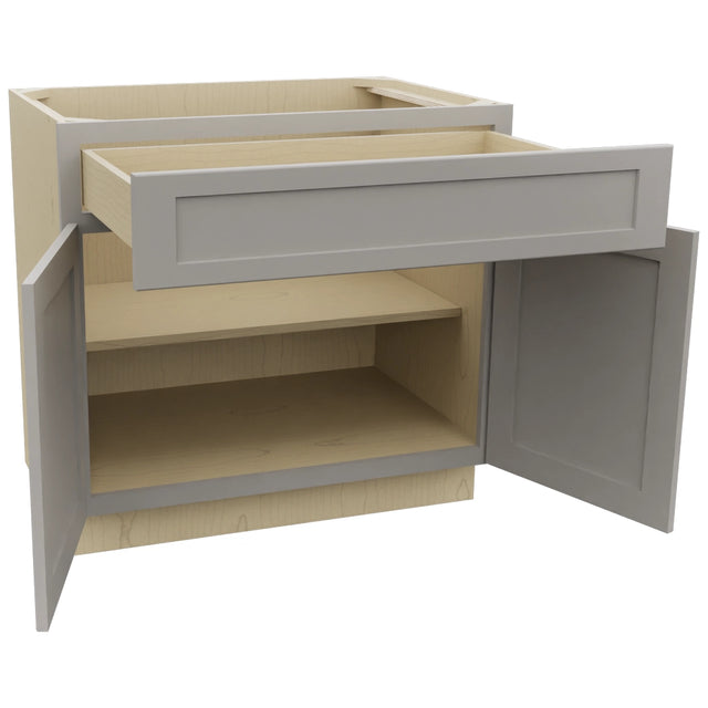 Fabuwood Galaxy Nickel B36SDF Base Standard Cabinet, Open View