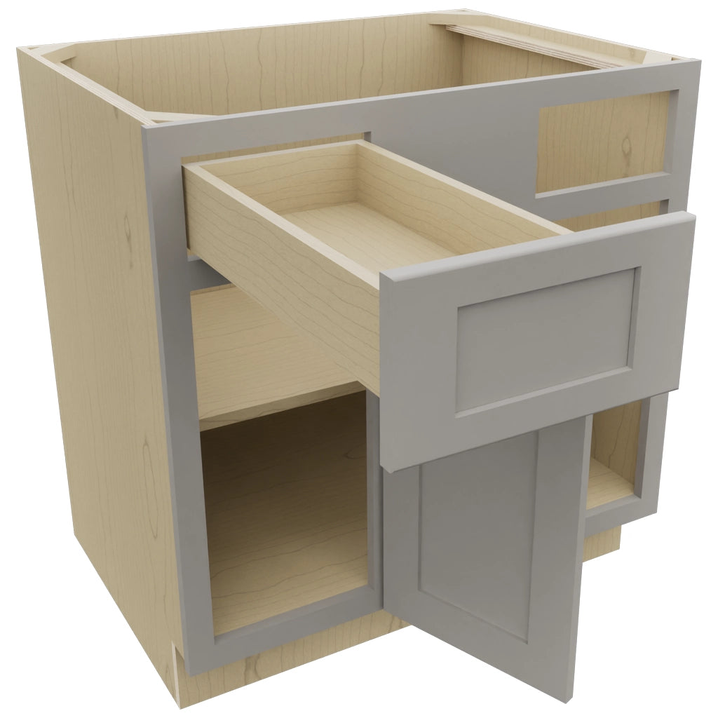 Fabuwood Galaxy Nickel BLB39/42 Base Corner Blind Cabinet, Open View