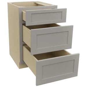 Fabuwood Galaxy Nickel DB21 Base 3 Drawers Cabinet, Open View