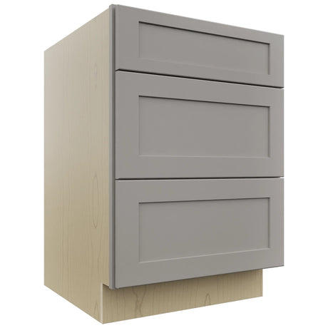 Fabuwood Galaxy Nickel DB24 Base 3 Drawers Cabinet, Front View