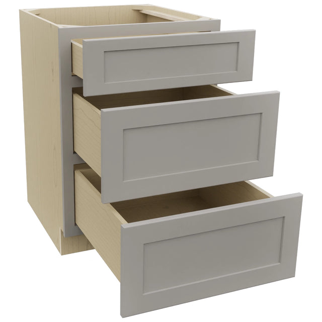 Fabuwood Galaxy Nickel DB24 Base 3 Drawers Cabinet, Open View