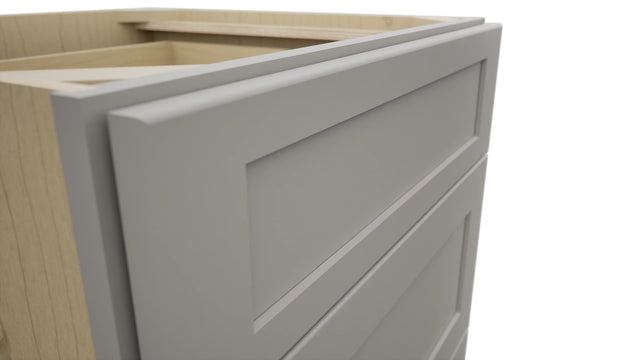 Fabuwood Galaxy Nickel DB24 Base 3 Drawers Cabinet, Detail View