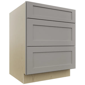Fabuwood Galaxy Nickel DB27 Base 3 Drawers Cabinet, Front View