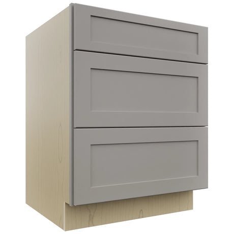 Fabuwood Galaxy Nickel DB27 Base 3 Drawers Cabinet, Front View