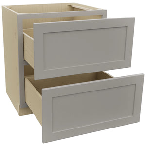 Fabuwood Galaxy Nickel DB30-2 Base 2 Drawers Cabinet, Open View