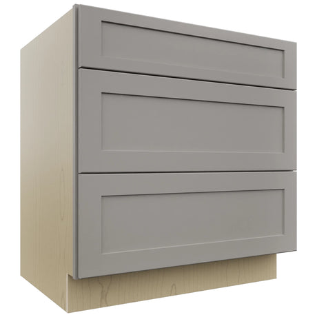 Fabuwood Galaxy Nickel DB33 Base 3 Drawers Cabinet, Front View