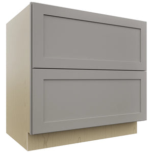 Fabuwood Galaxy Nickel DB36-2 Base 2 Drawers Cabinet, Front View