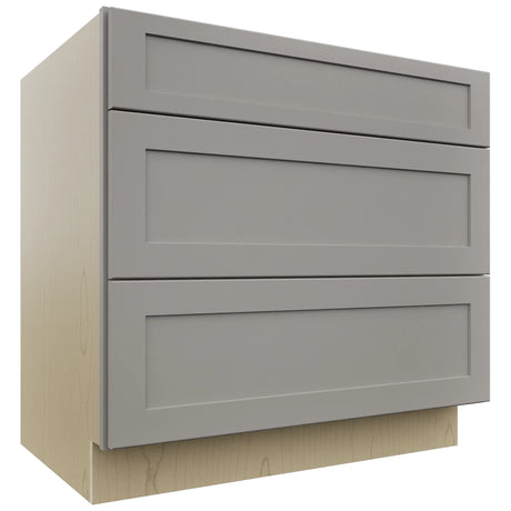 Fabuwood Galaxy Nickel DB36 Base 3 Drawers Cabinet, Front View