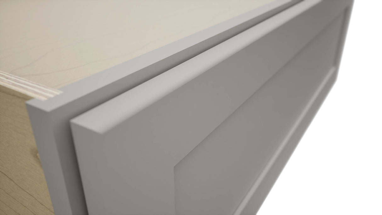 Fabuwood Galaxy Nickel DBS36 Base Bench Seat Cabinet, Detail View