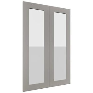 Fabuwood Galaxy Nickel DS GDW2436 Wall Glass Door, Front View