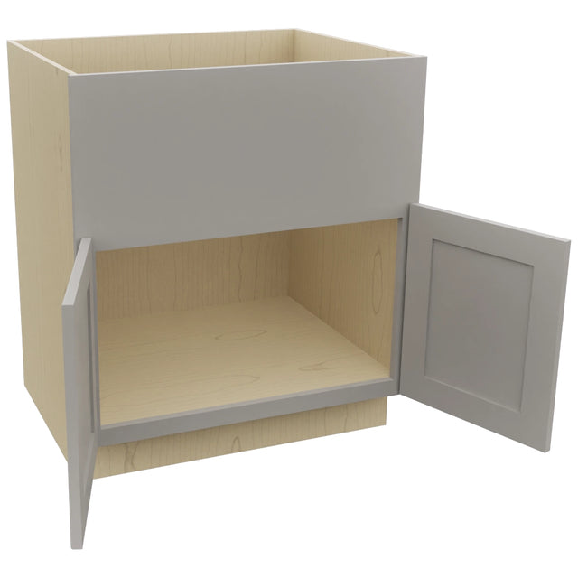 Fabuwood Galaxy Nickel FS30 Base Farm Sink Cabinet, Open View