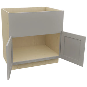Fabuwood Galaxy Nickel FS33 Base Farm Sink Cabinet, Open View