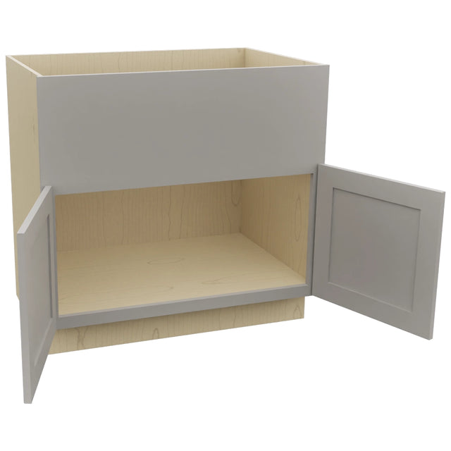 Fabuwood Galaxy Nickel FS36 Base Farm Sink Cabinet, Open View