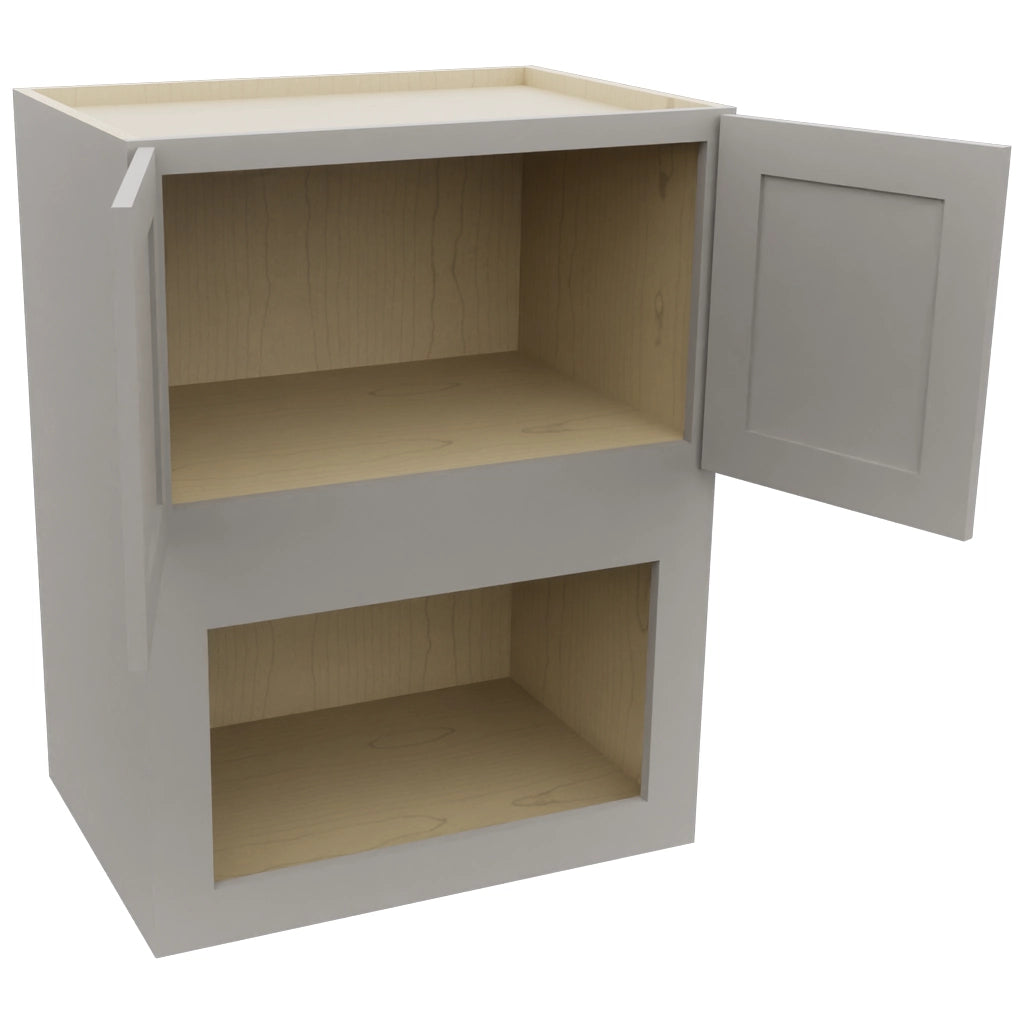 Fabuwood Galaxy Nickel MC303921 Wall Microwave Cabinet, Open View