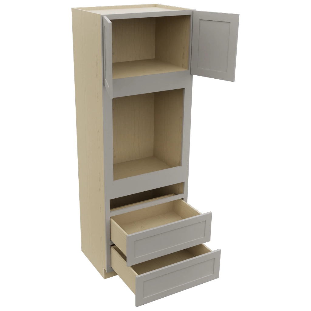 Fabuwood Galaxy Nickel OC3393C Tall Oven Cabinet Combo, Open View