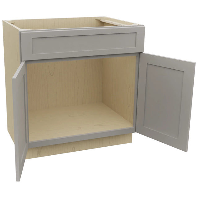 Fabuwood Galaxy Nickel SB33SDF Base Sink Cabinet, Open View
