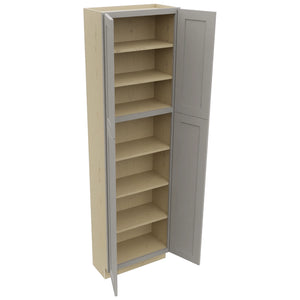 Fabuwood Galaxy Nickel TP241284 Tall Pantry Cabinet, Open View