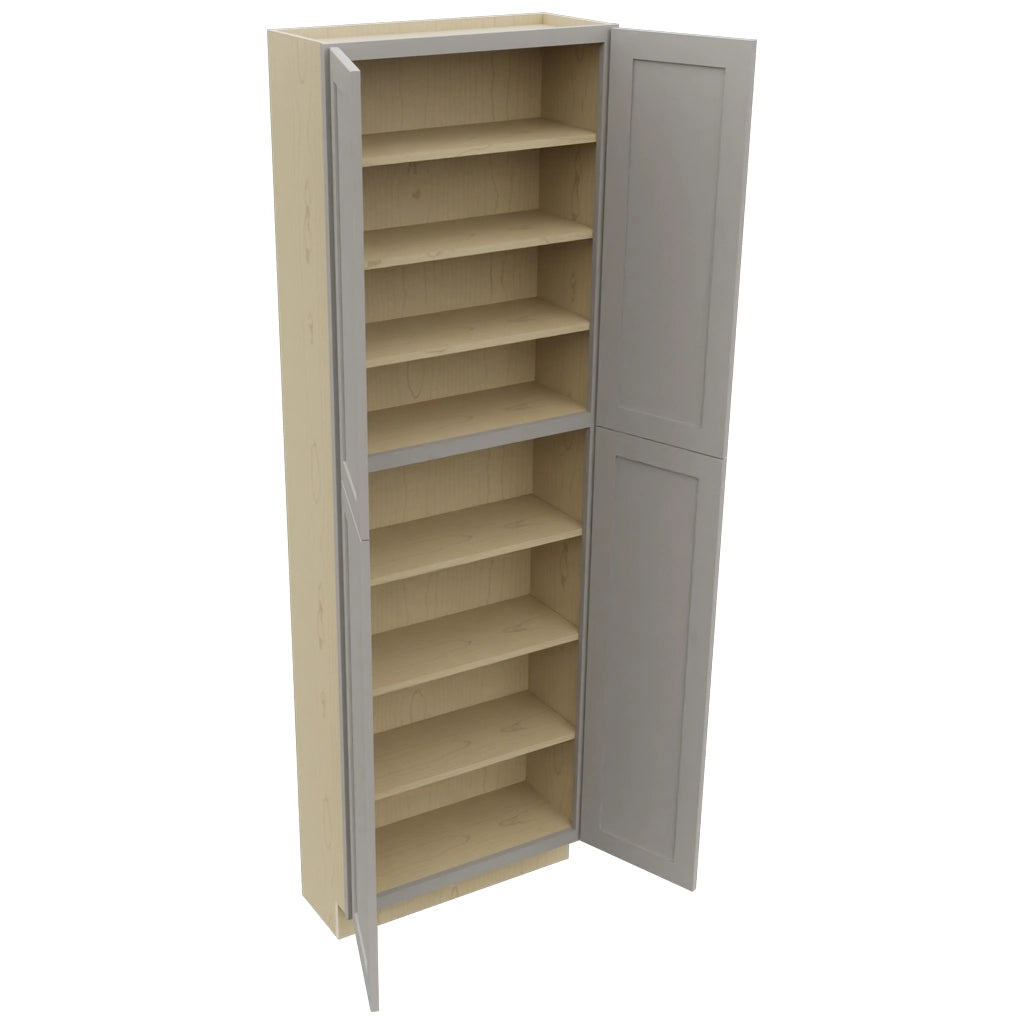 Fabuwood Galaxy Nickel TP301293 Tall Pantry Cabinet, Open View