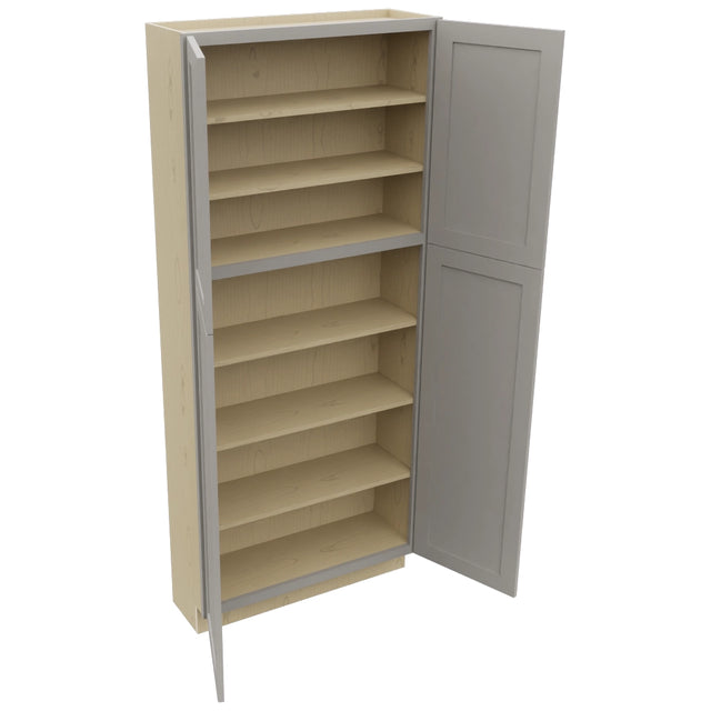 Fabuwood Galaxy Nickel TP361284 Tall Pantry Cabinet, Open View