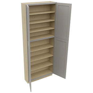 Fabuwood Galaxy Nickel TP361293 Tall Pantry Cabinet, Open View