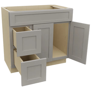 Fabuwood Galaxy Nickel VSD42 Vanity Combo Cabinet, Open View