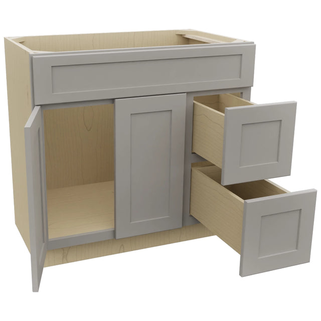 Fabuwood Galaxy Nickel VSD48 Vanity Combo Cabinet, Open View
