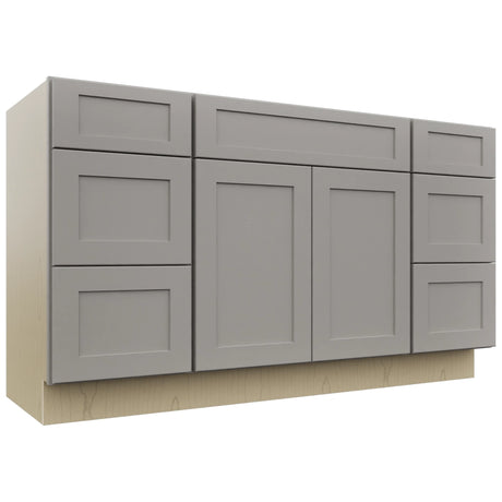 Fabuwood Galaxy Nickel VSD60SINGLE Vanity Combo Cabinet, Front View