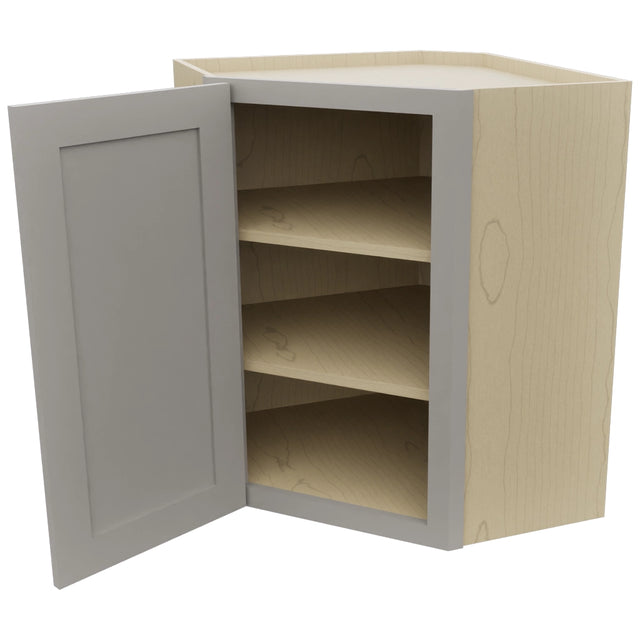Fabuwood Galaxy Nickel WDC2430 Wall Corner Diagonal Cabinet, Open View